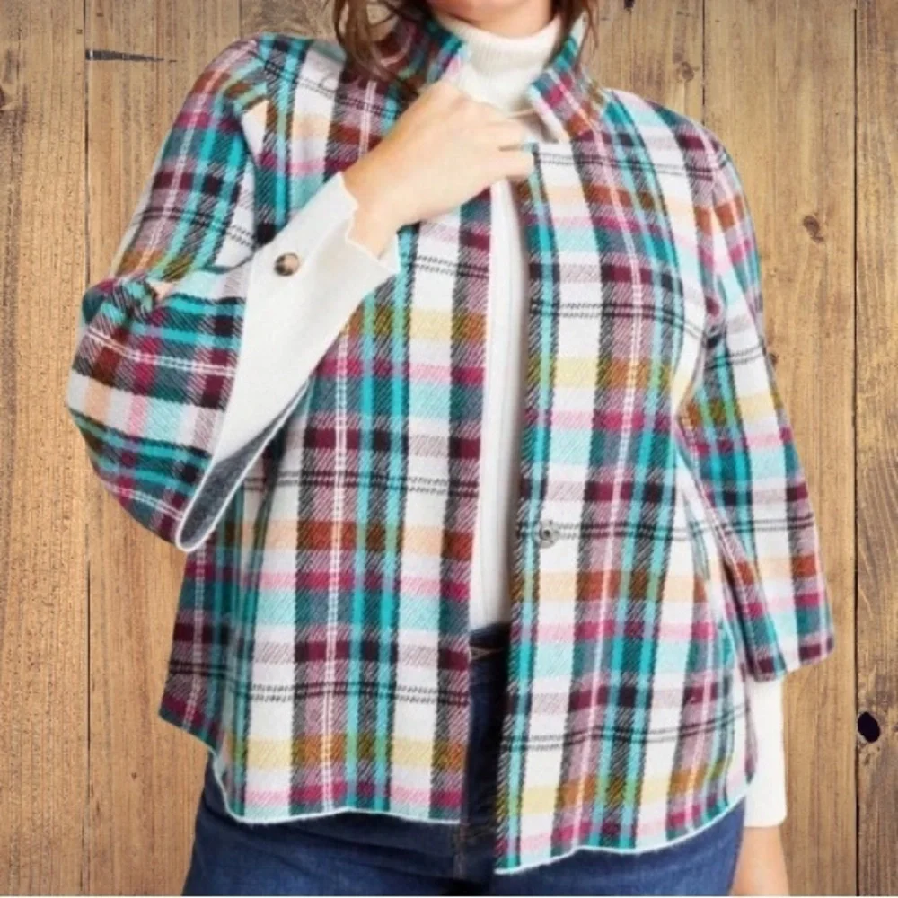 Anthropologie Plaid Women's Jacket by Pendleton‎ - Multicolor size xsp